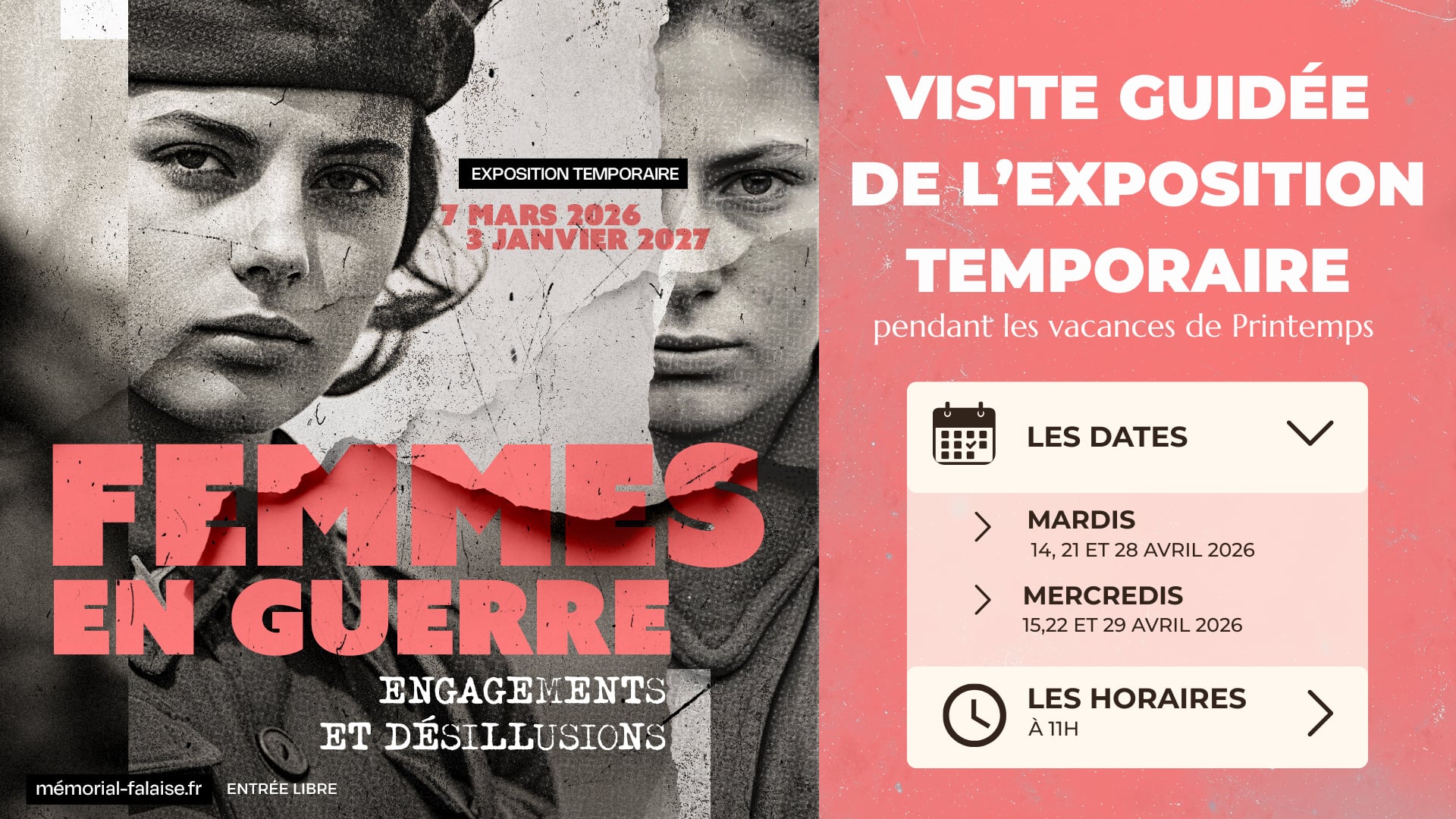 Visite guidée de l'exposition temporaire : " Femmes en guerre - engagements et désillusions"