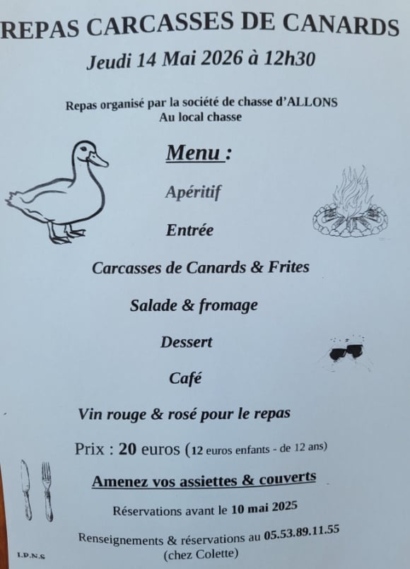 Repas carcasses de canards
