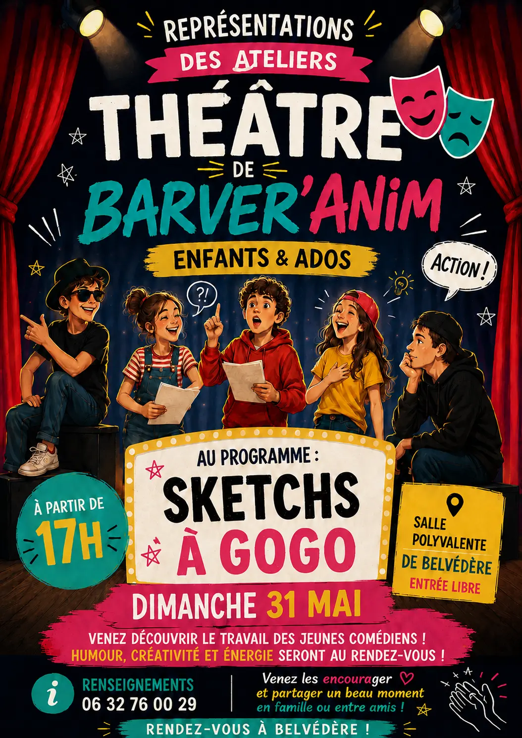 Représentations des ateliers théâtre de Barver'Anim
