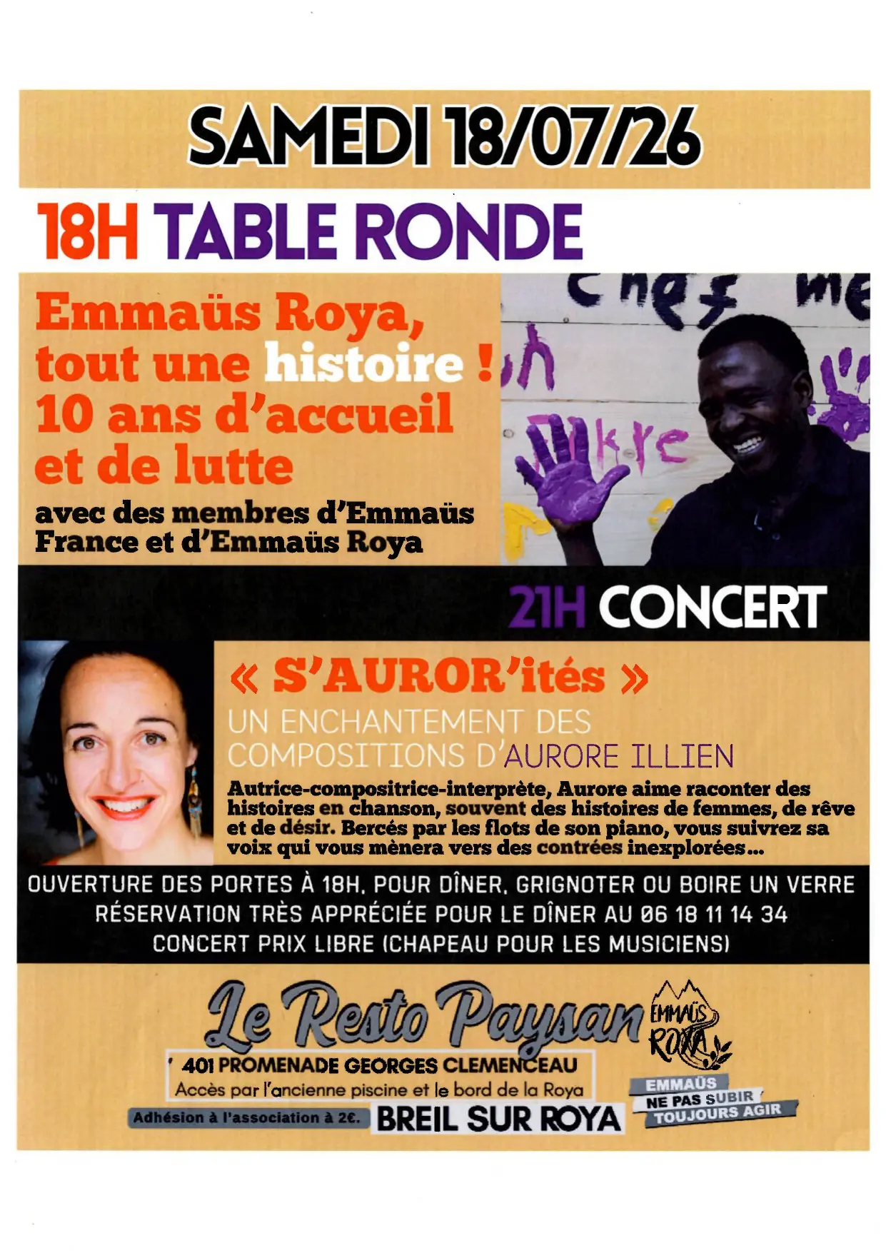 Table ronde et concert au resto paysan
