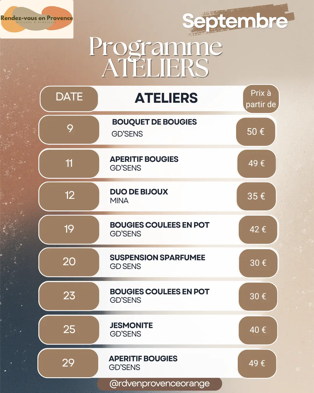 Ateliers Rendez-vous en Provence