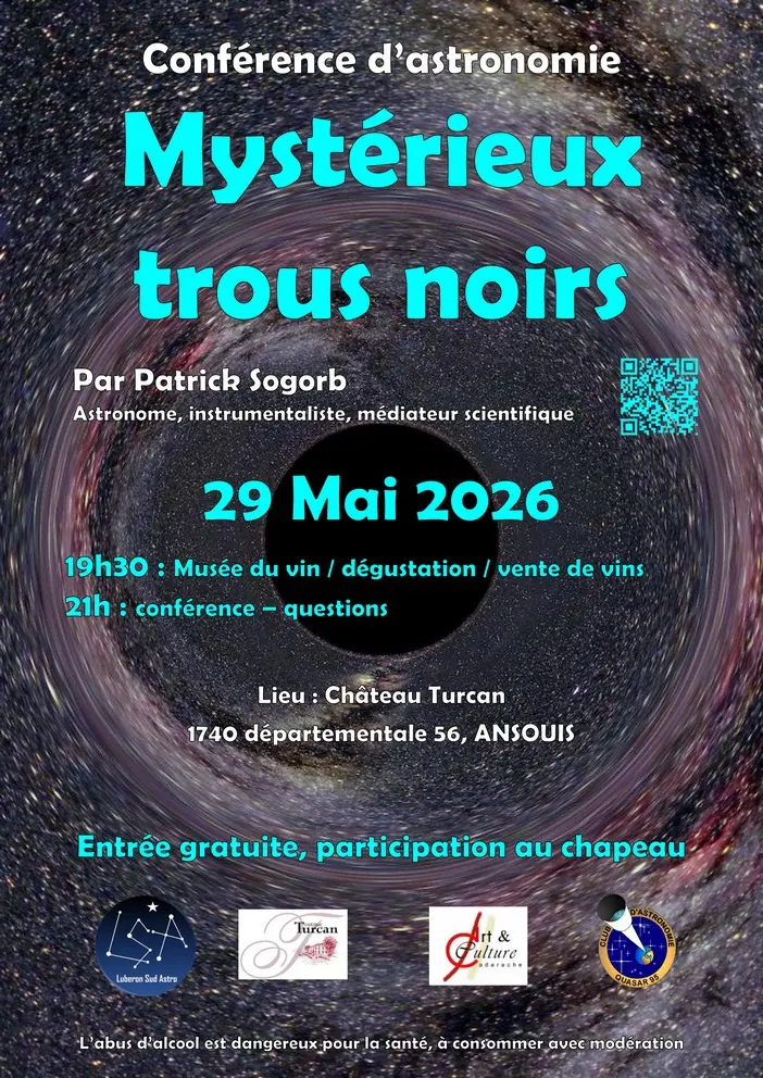 Conférence d'astronomie "Mystérieux trous noirs" à Ansouis