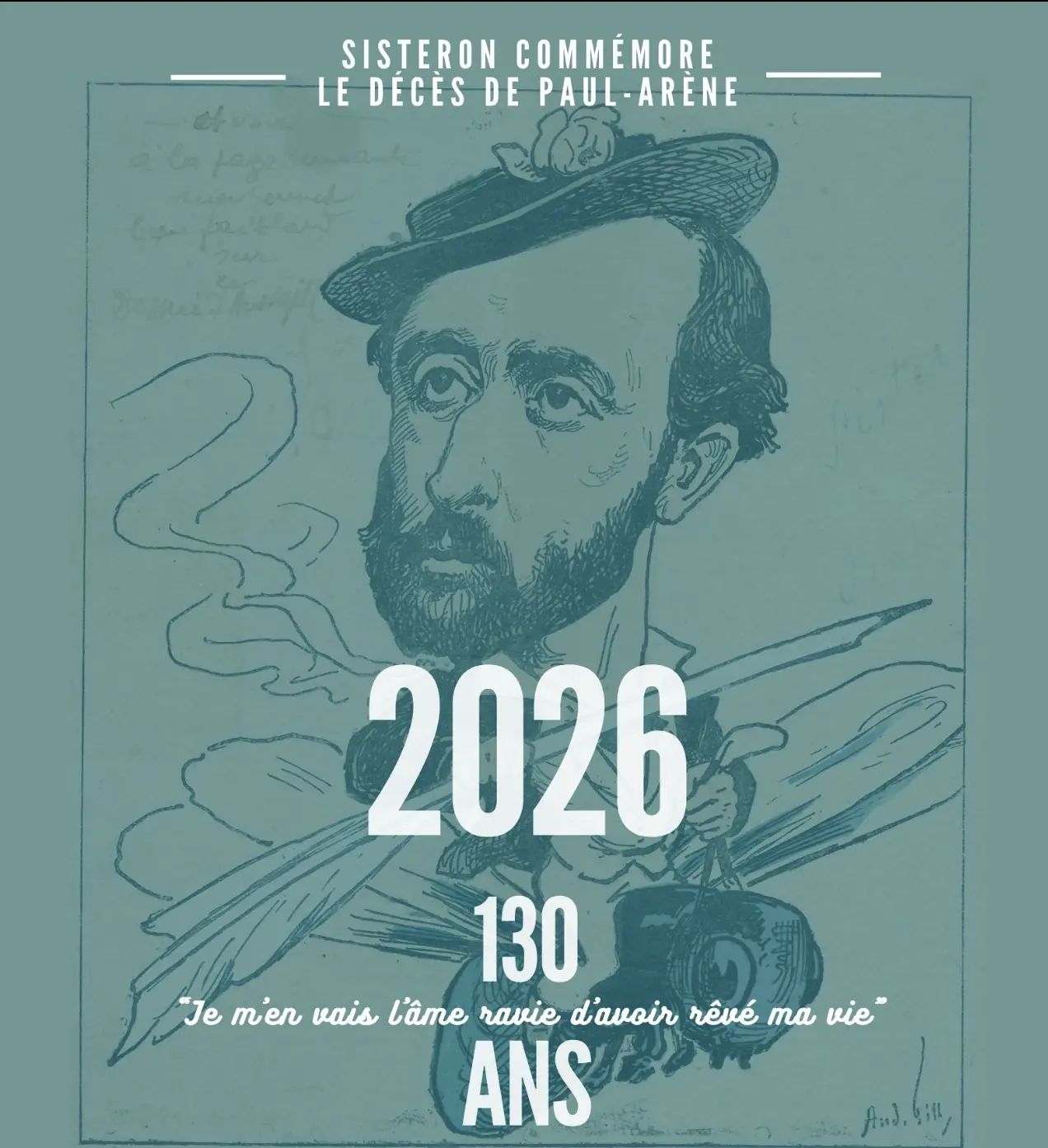 Hommage sur la tombe de Paul Arène