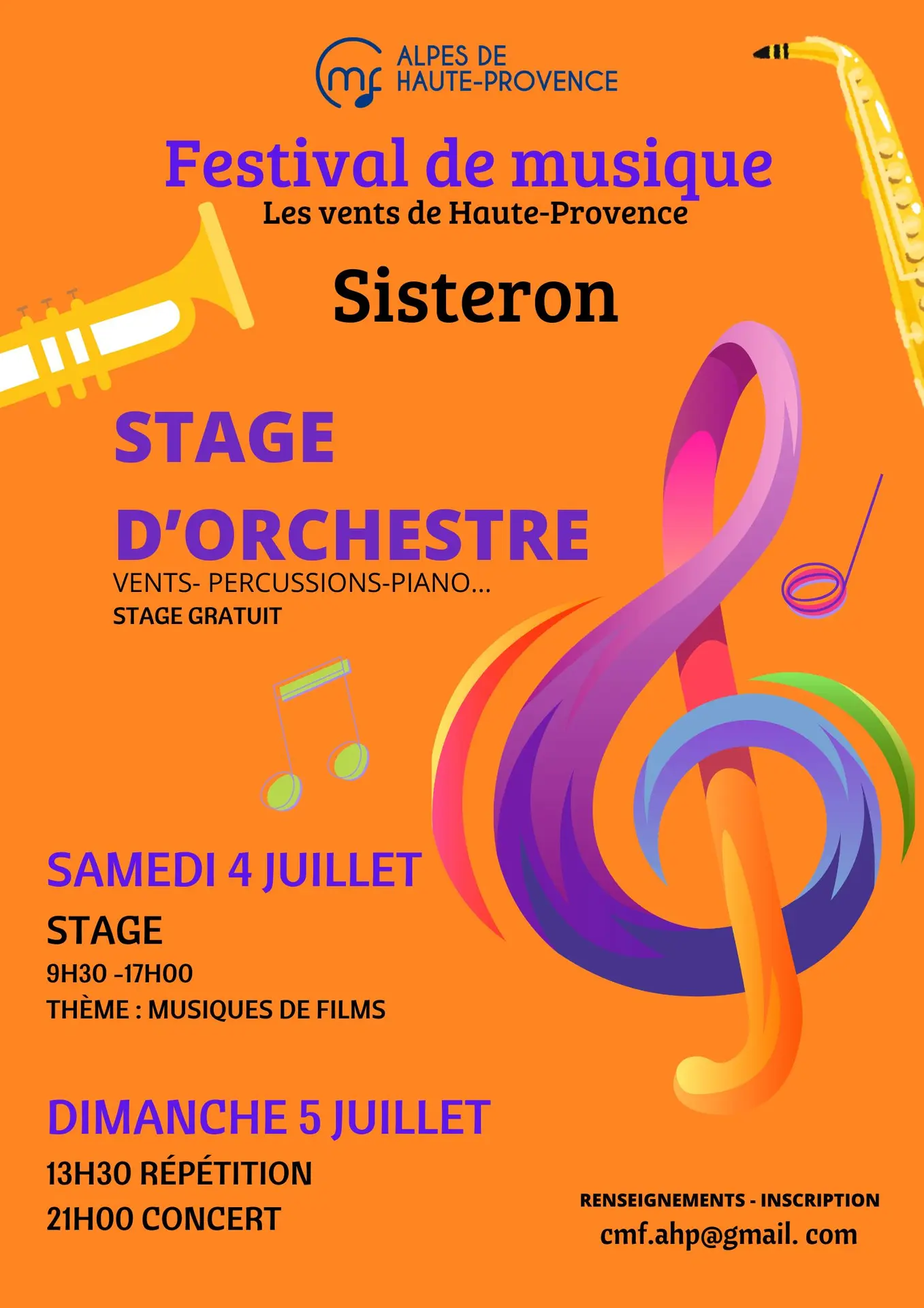 Stage de travail d'orchestre de perfectionnement - Festival les Vents de Haute Provence