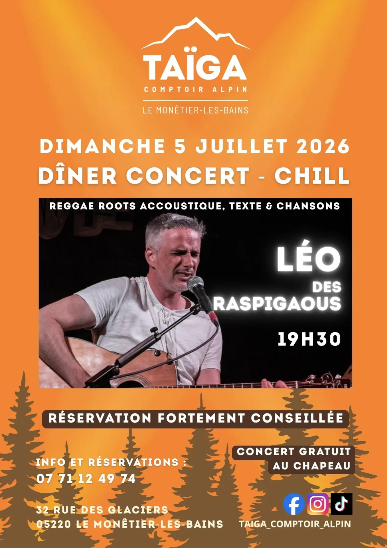 Concert de Léo des Raspigaous au Taïga