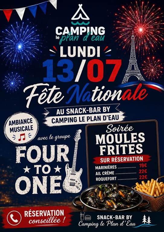 Fête nationale au camping du Plan d'eau