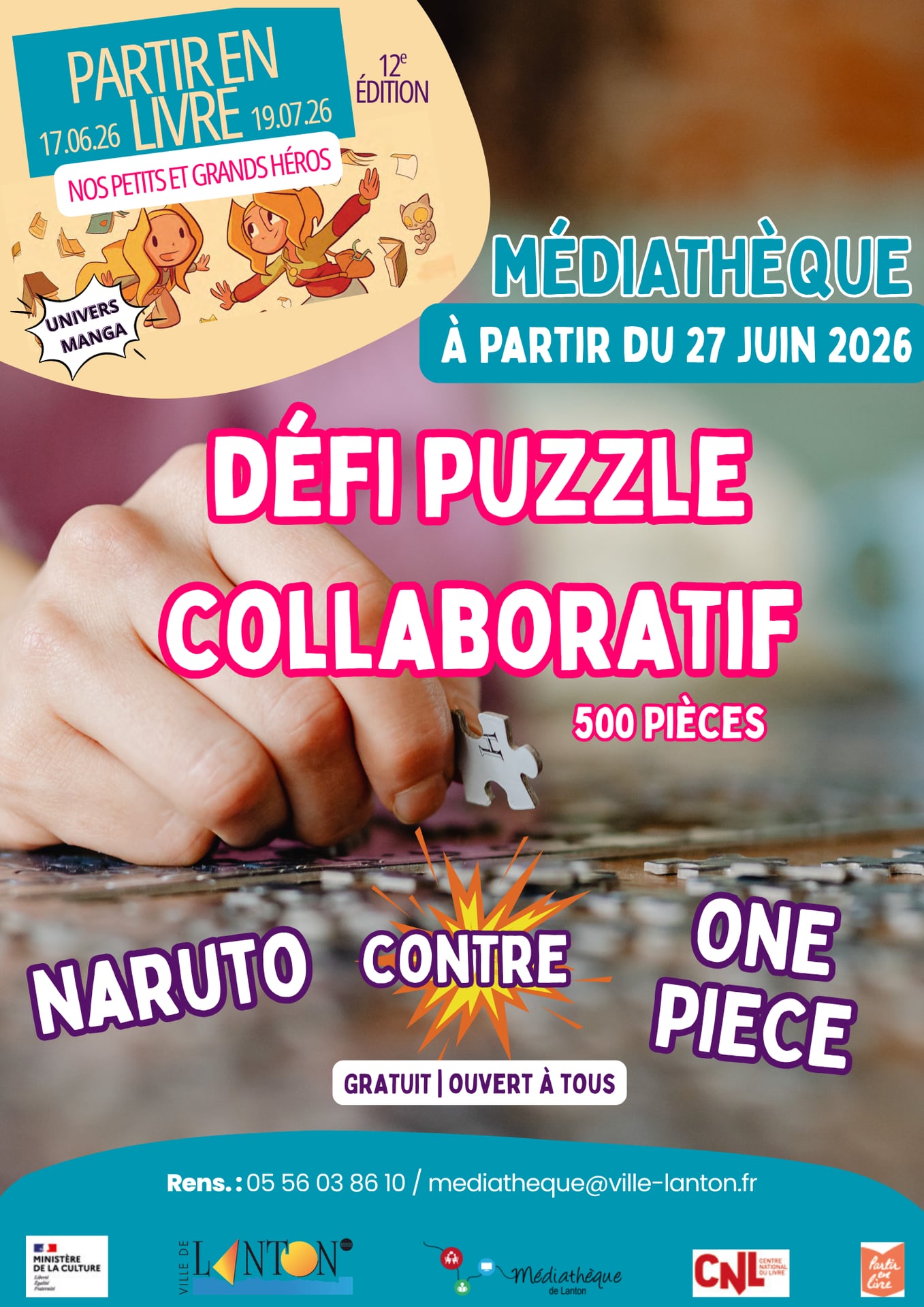 Partir en livre défi puzzle collaboratif