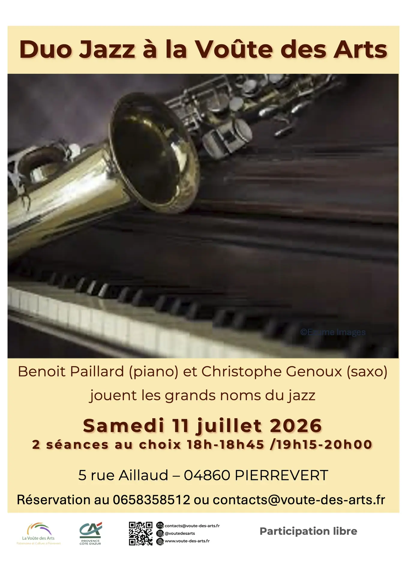Duo de Jazz à la Voûte des Arts