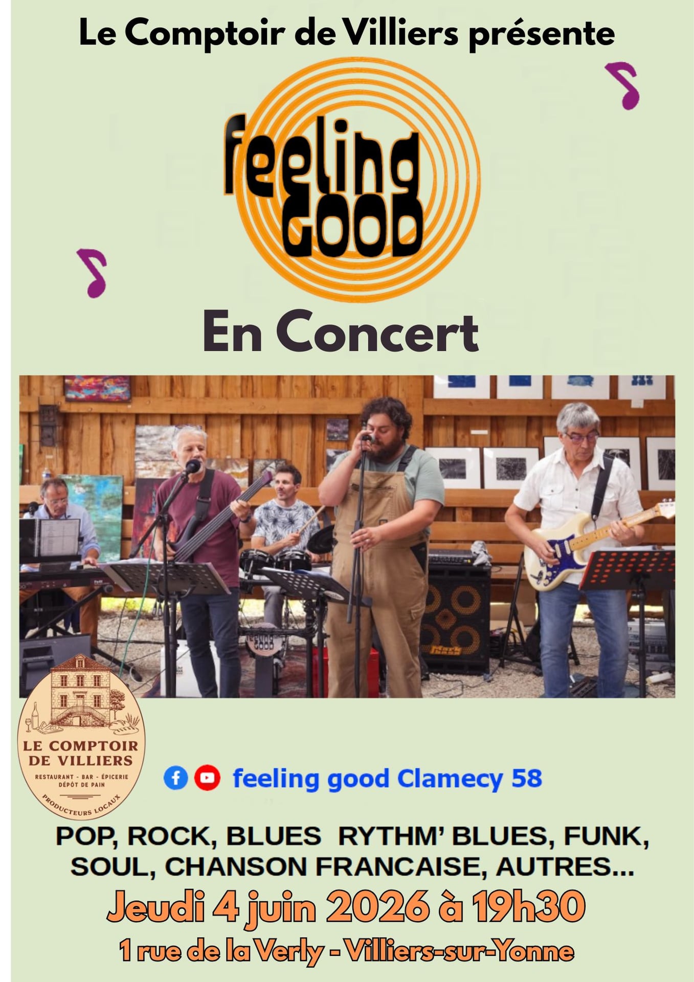 Le Comptoir de Villiers présente : Feeling Good en Concert