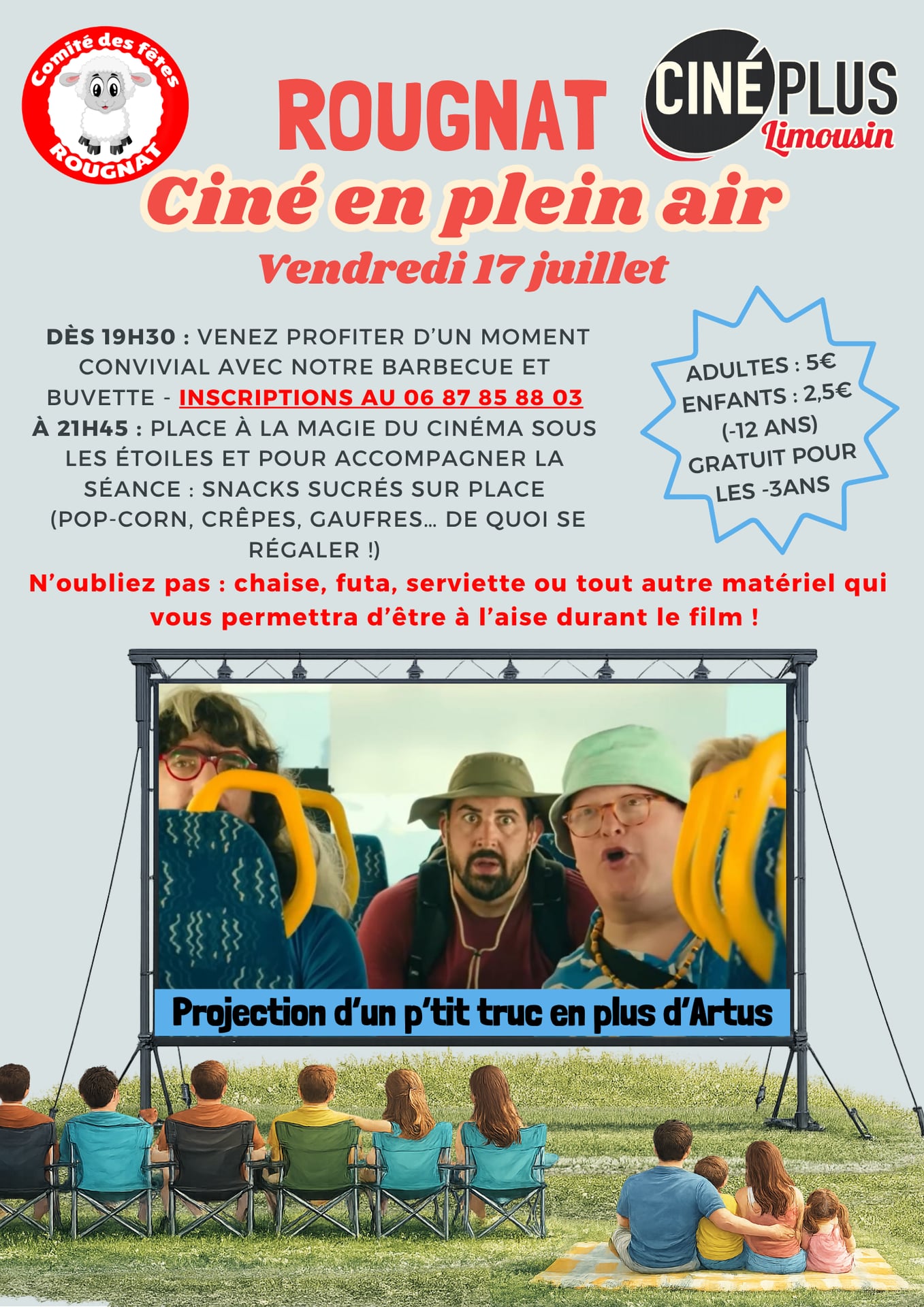 Ciné en plein air à Rougnat : Un p'tit truc en plus