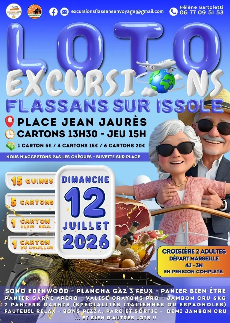 Loto de l'association Excursions Flassans en voyage