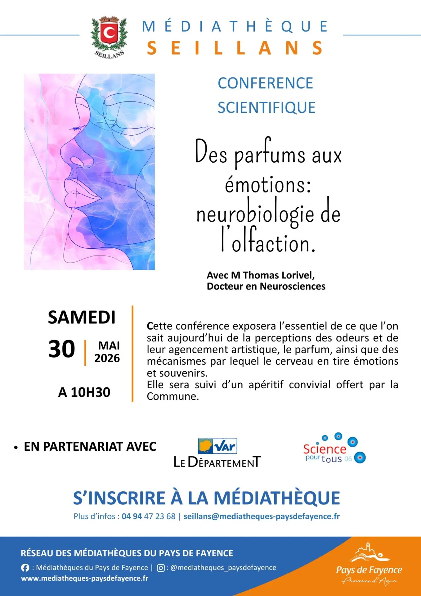 Conférence : Des parfums aux émotions, neurobiologie de l'olfaction