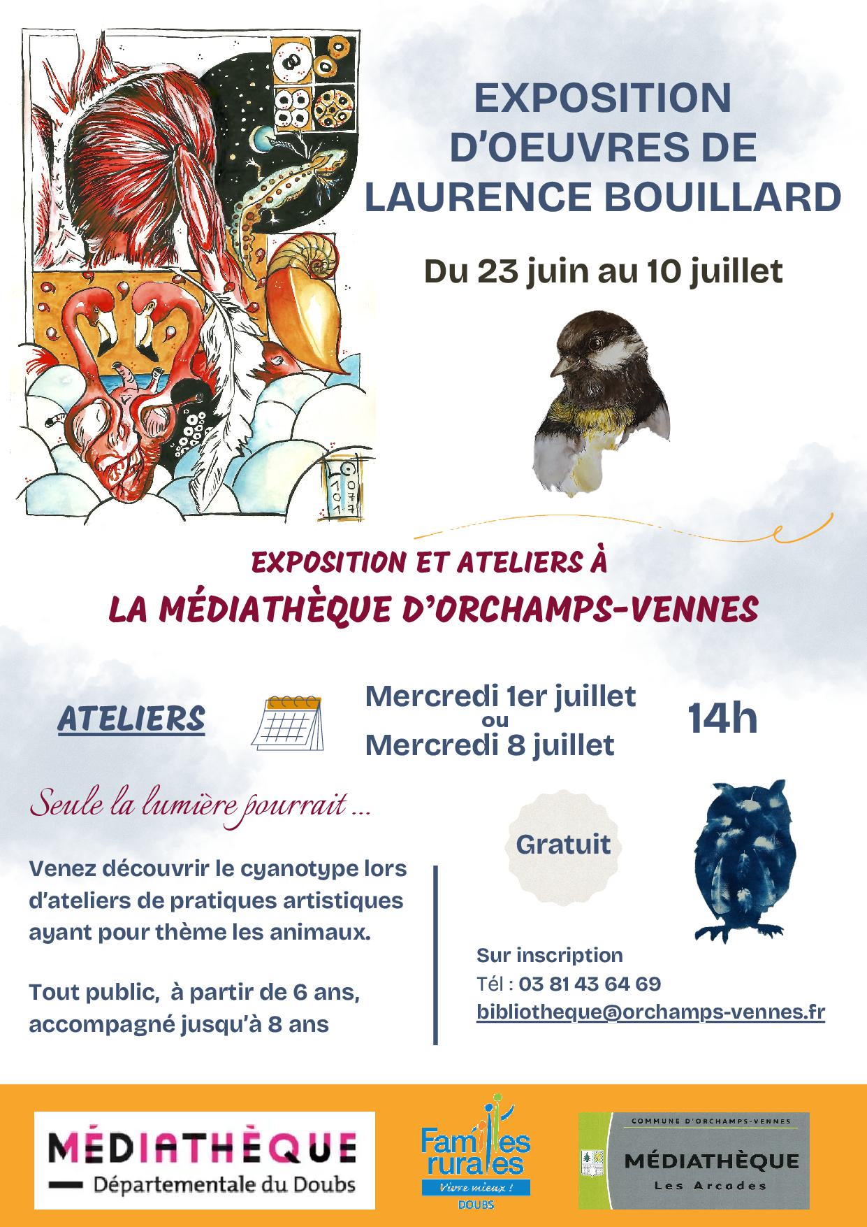 Exposition d'oeuvres de Laurence Bouillard et ateliers de pratiques artistiques