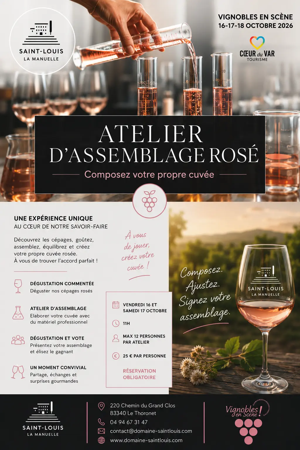 Atelier d'assemblage rosé au Domaine Saint Louis la Manuelle