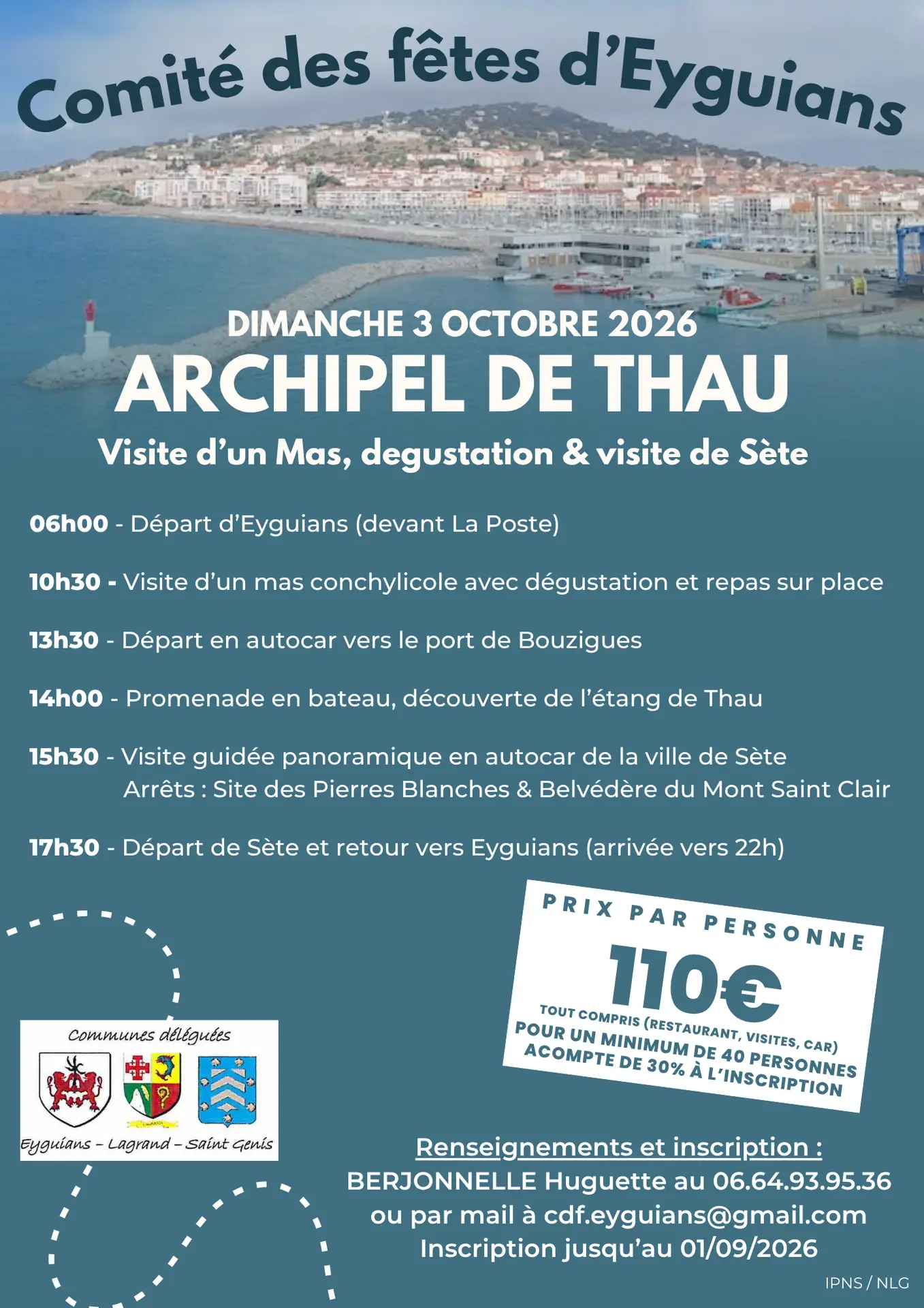 Sortie à la journée archipel de Thau