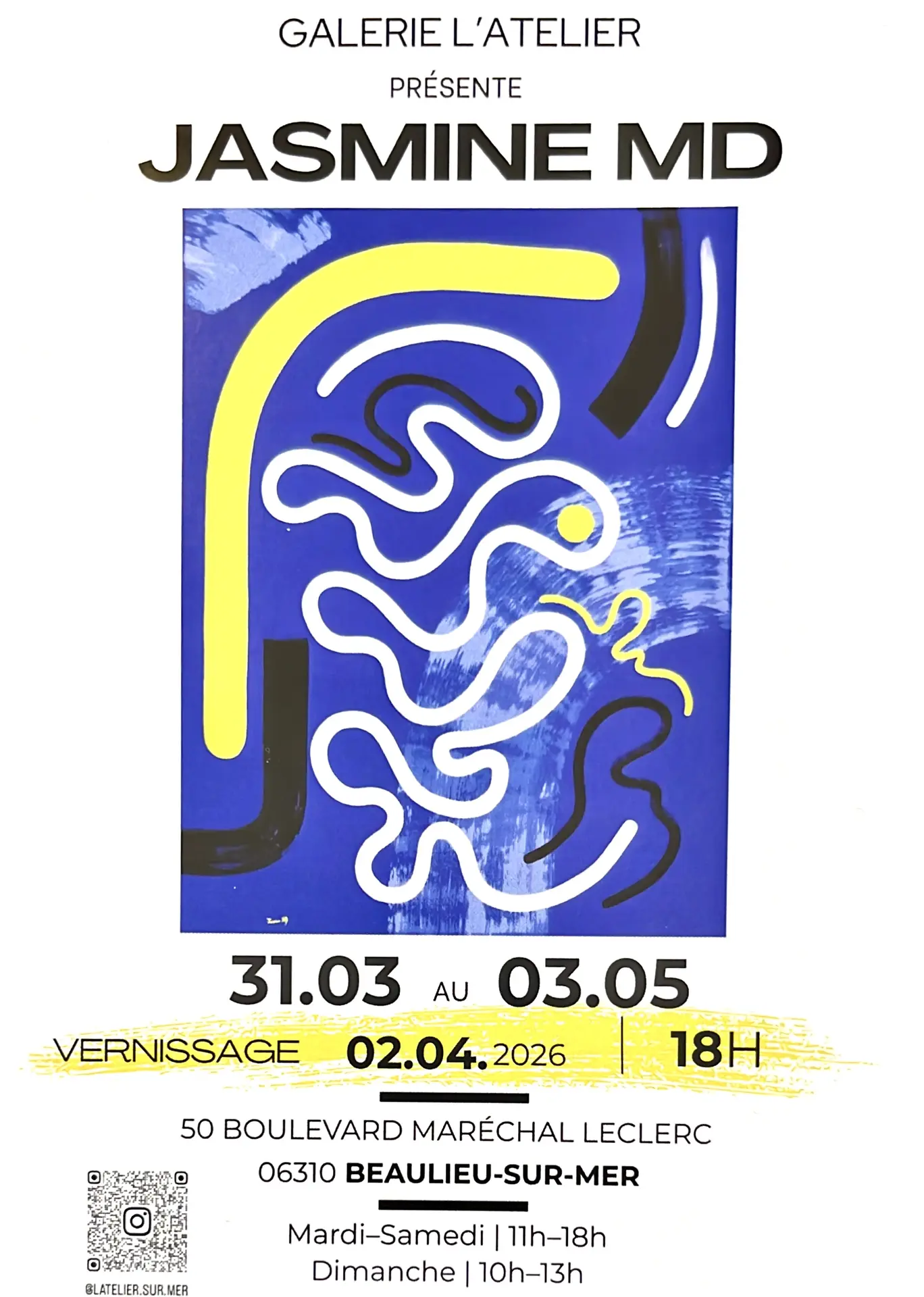 Exposition JASMINE MD - L'Atelier Beaulieu-sur-Mer