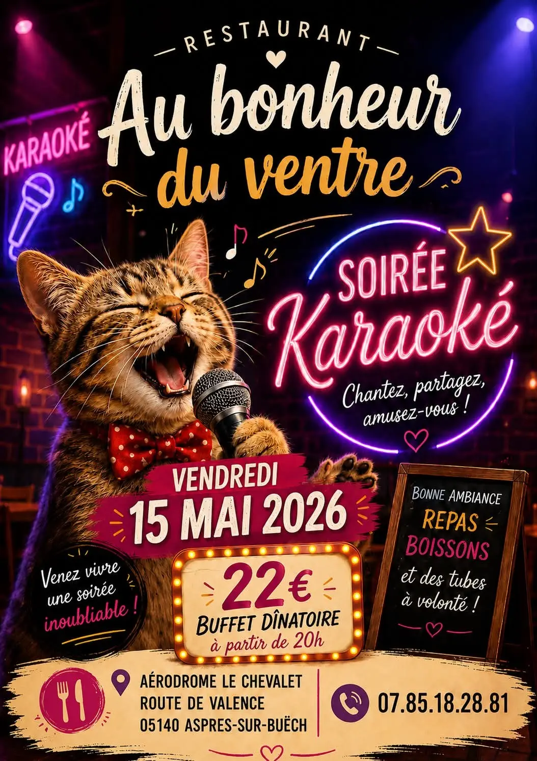 Soirée Karaoké Au Bonheur du Ventre