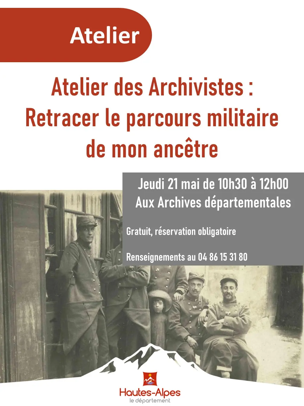 Atelier des archivistes : Retracer le parcours militaire de mon ancêtre