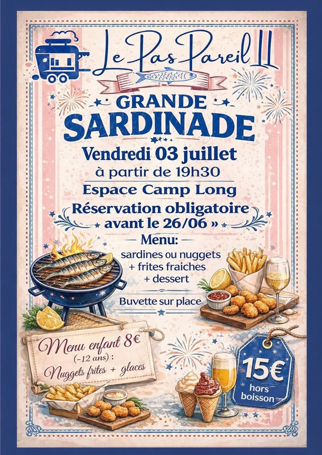 Repas : sardinade (réservations avant le 26/06)