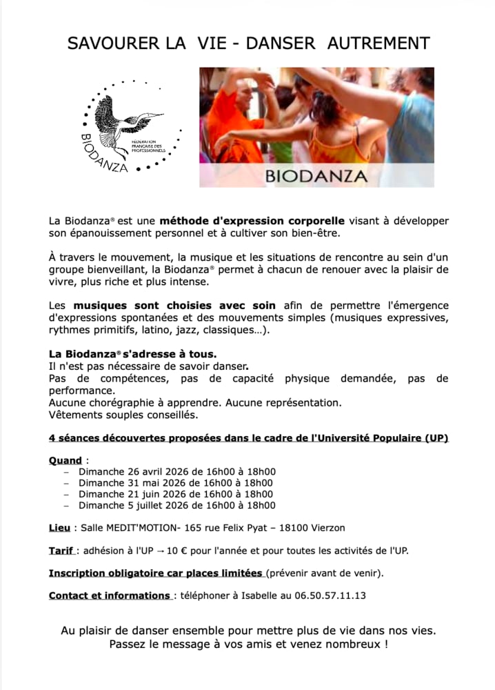 Séances découvertes Biodanza