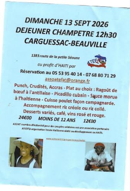 Déjeuner Champêtre au profit d'Haïti