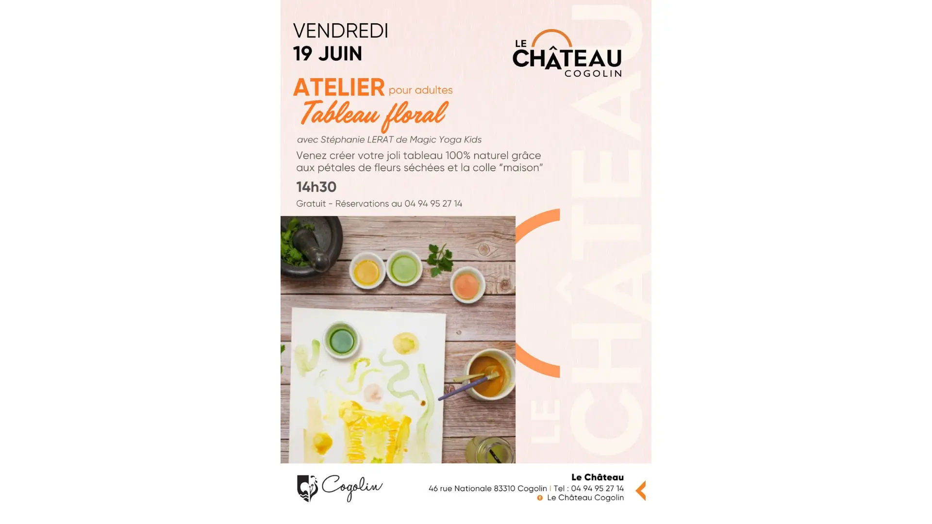 Atelier tableau floral grand format