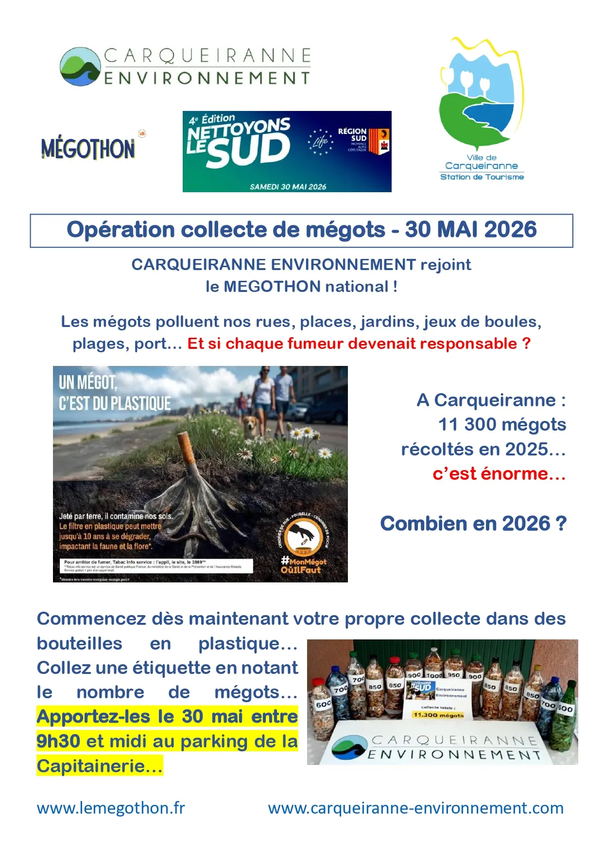 Mégothon - Opération de collecte de mégots