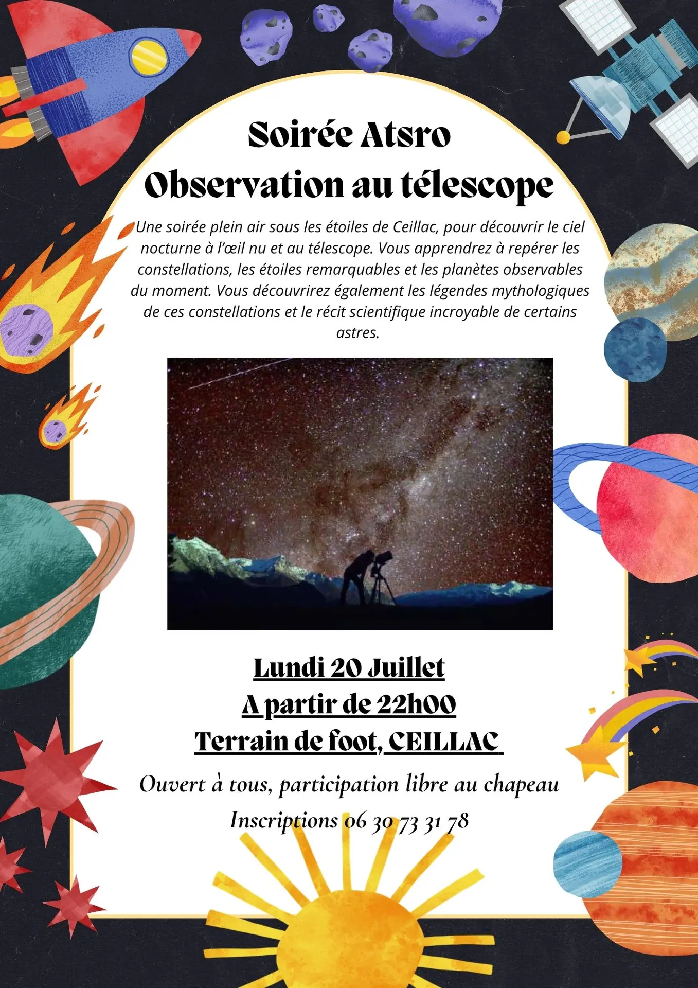Soirée astro : observation au télescope