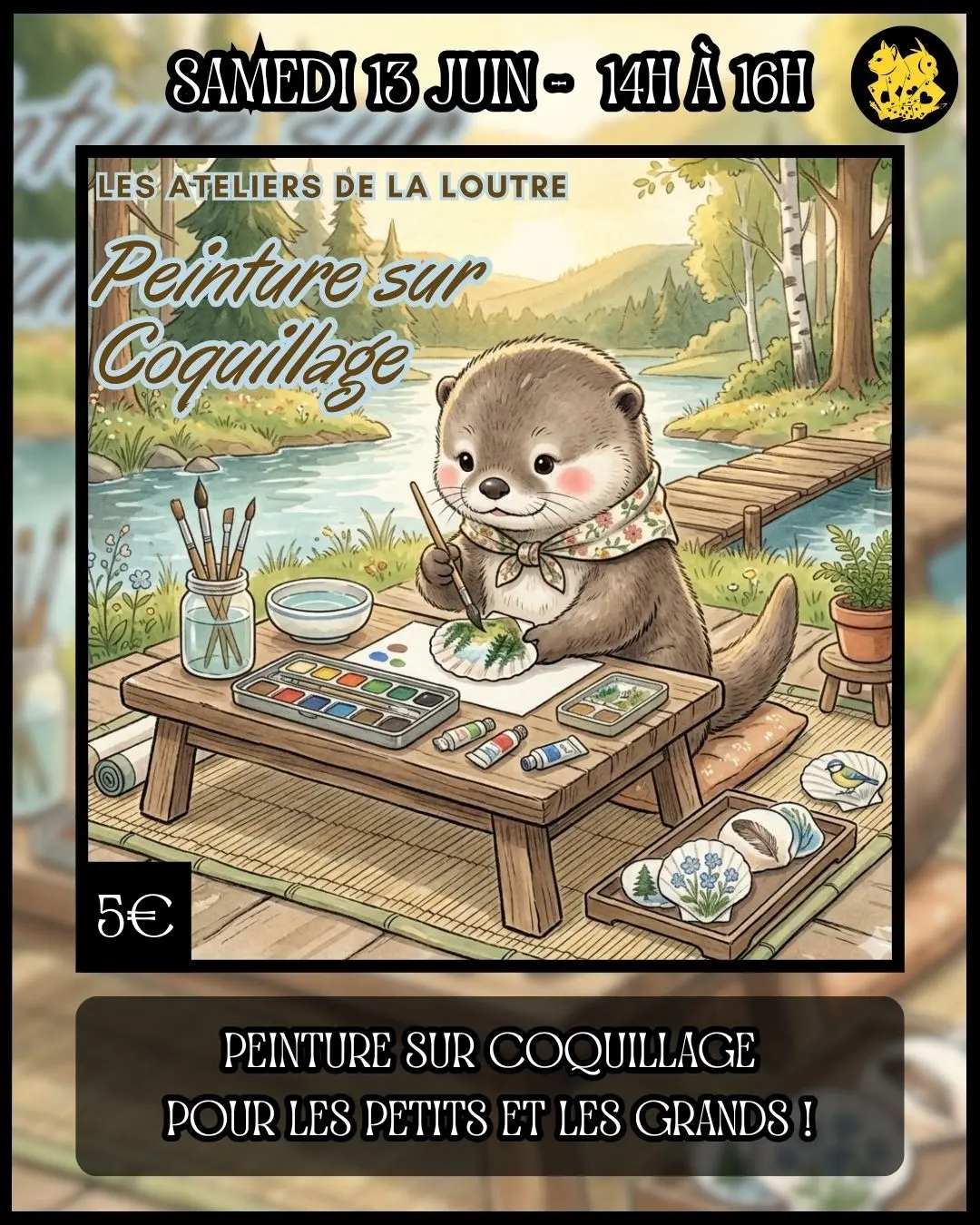 Atelier manuel créatif peinture sur coquillage