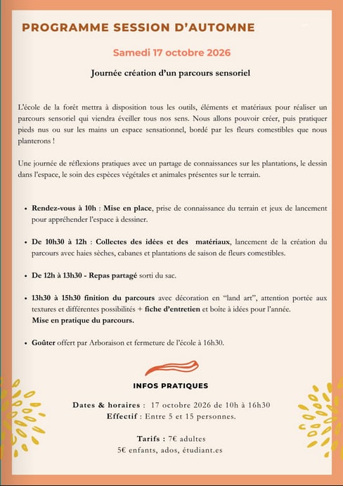 L'école de la forêt - session d'automne