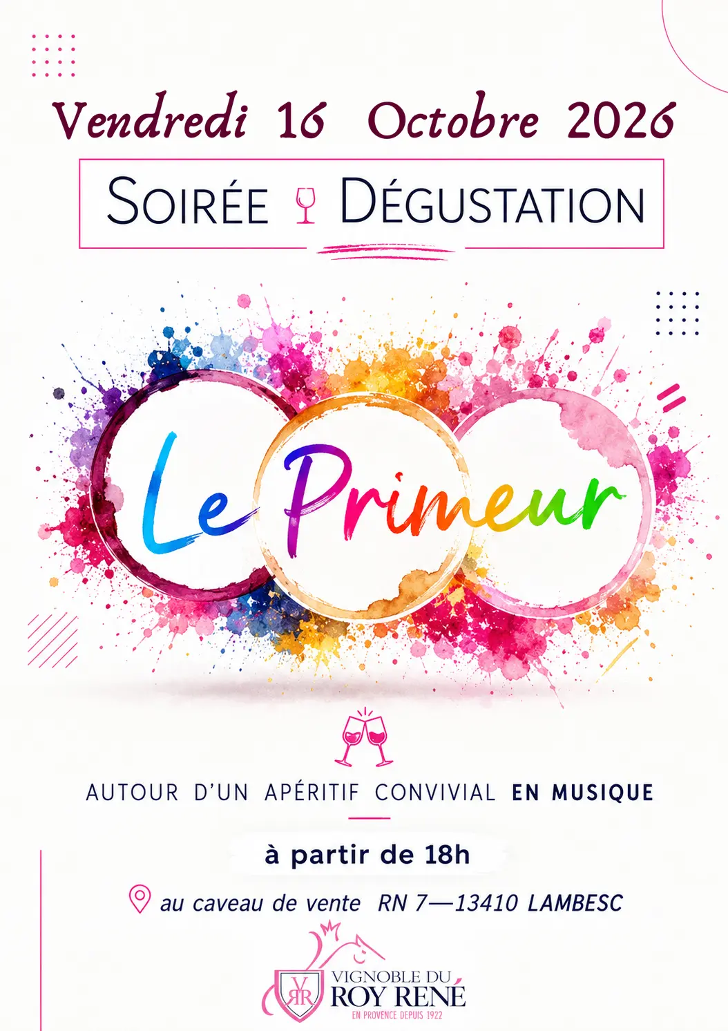 SOIREE DEGUSTATION LE PRIMEUR DU ROY RENE