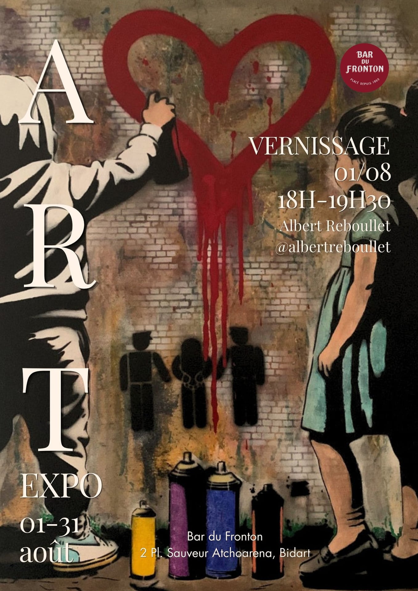 Exposition du l'artiste Albert Reboullet au Bar du Fronton - Vernissage