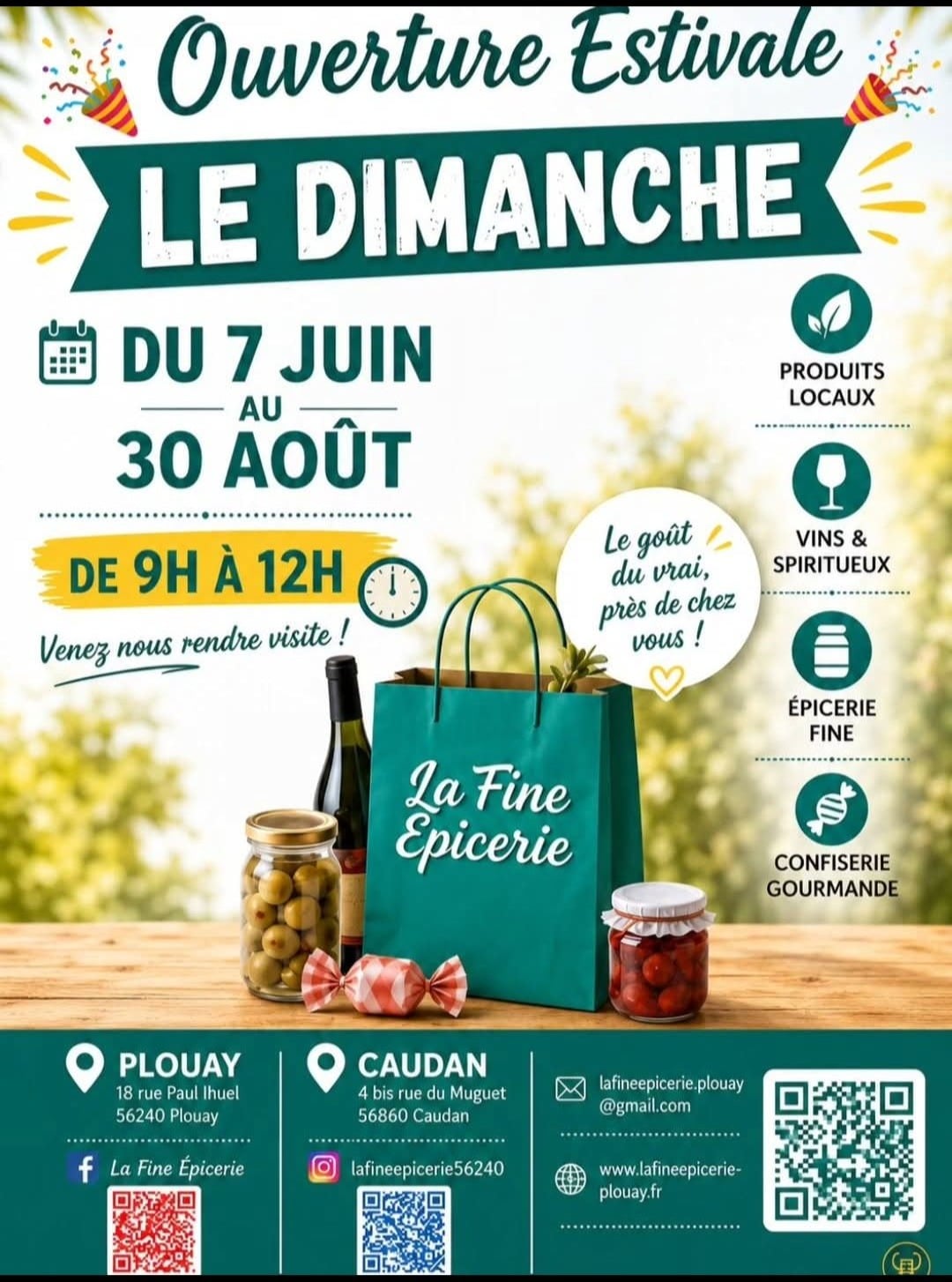 Ouverture Estivale Le Dimanche