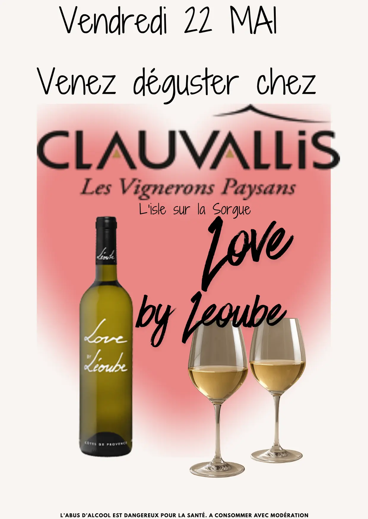Dégustation Love by Léoube chez Clauvallis l'Isle sur la Sorgue
