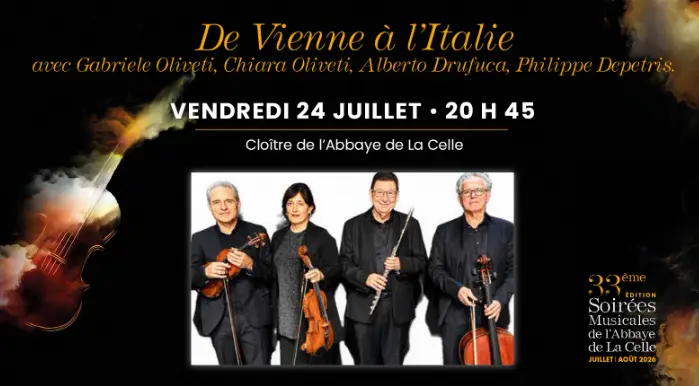 Concert : De Vienne à l'Italie | Les Soirées Musicales de l'Abbaye de La Celle