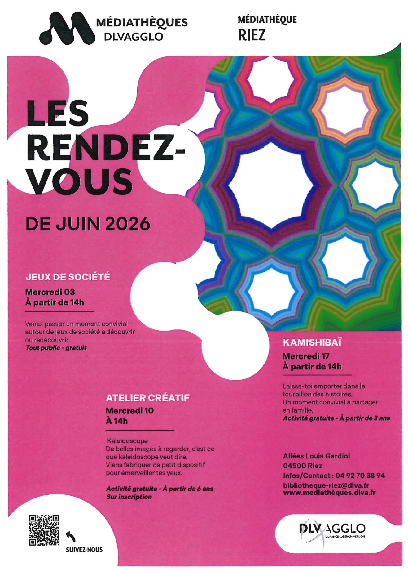 Les rendez-vous de la médiathèque du mois de juin