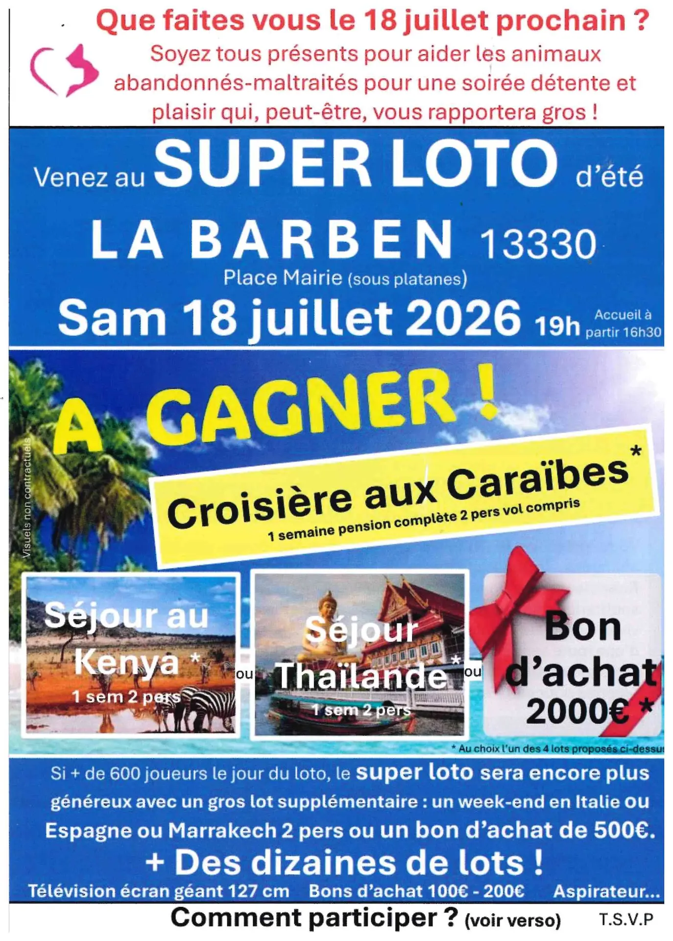 Grand loto Amcoeur à La Barben