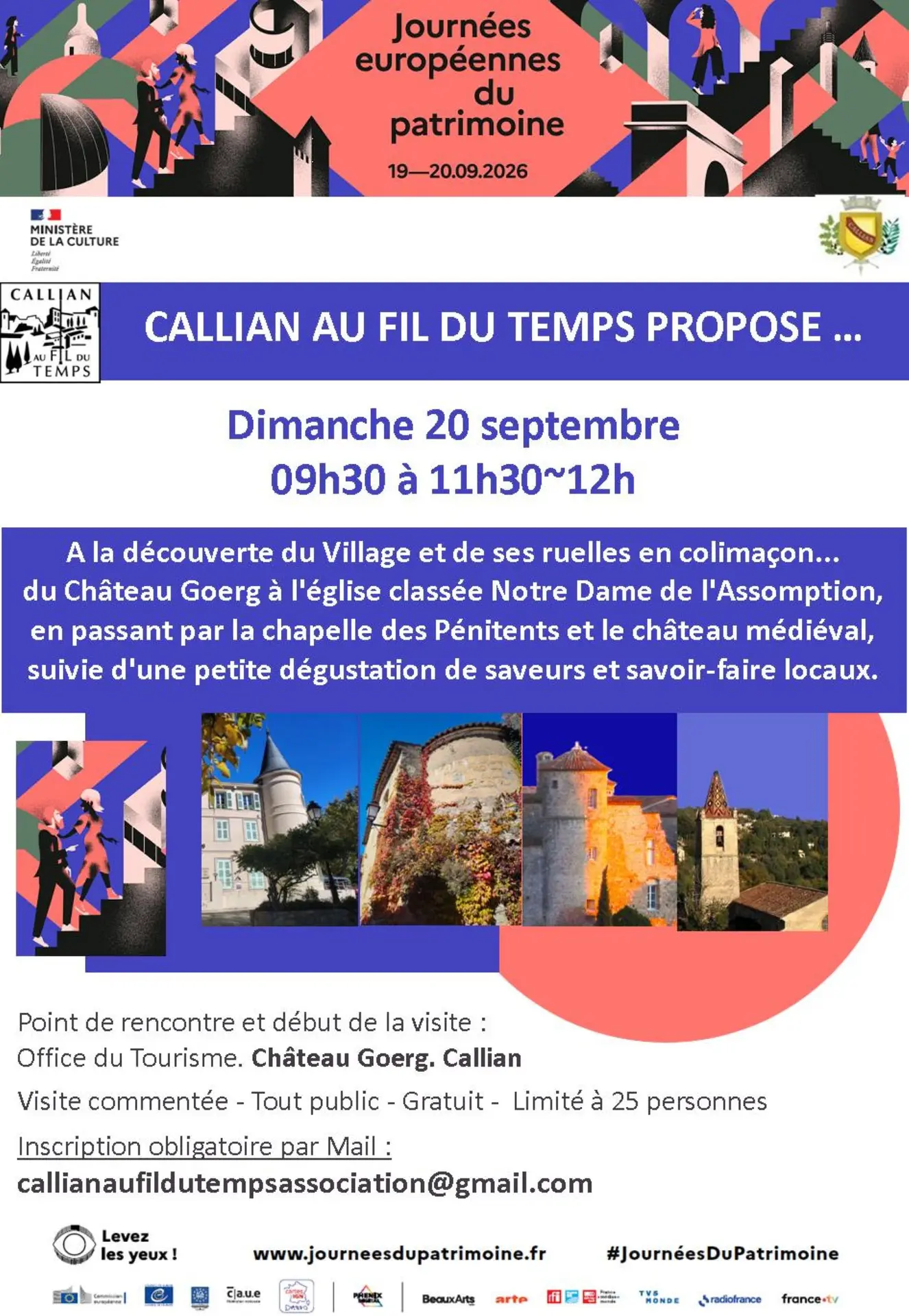 Journées Européennes du Patrimoine à Callian  - 43 ème édition