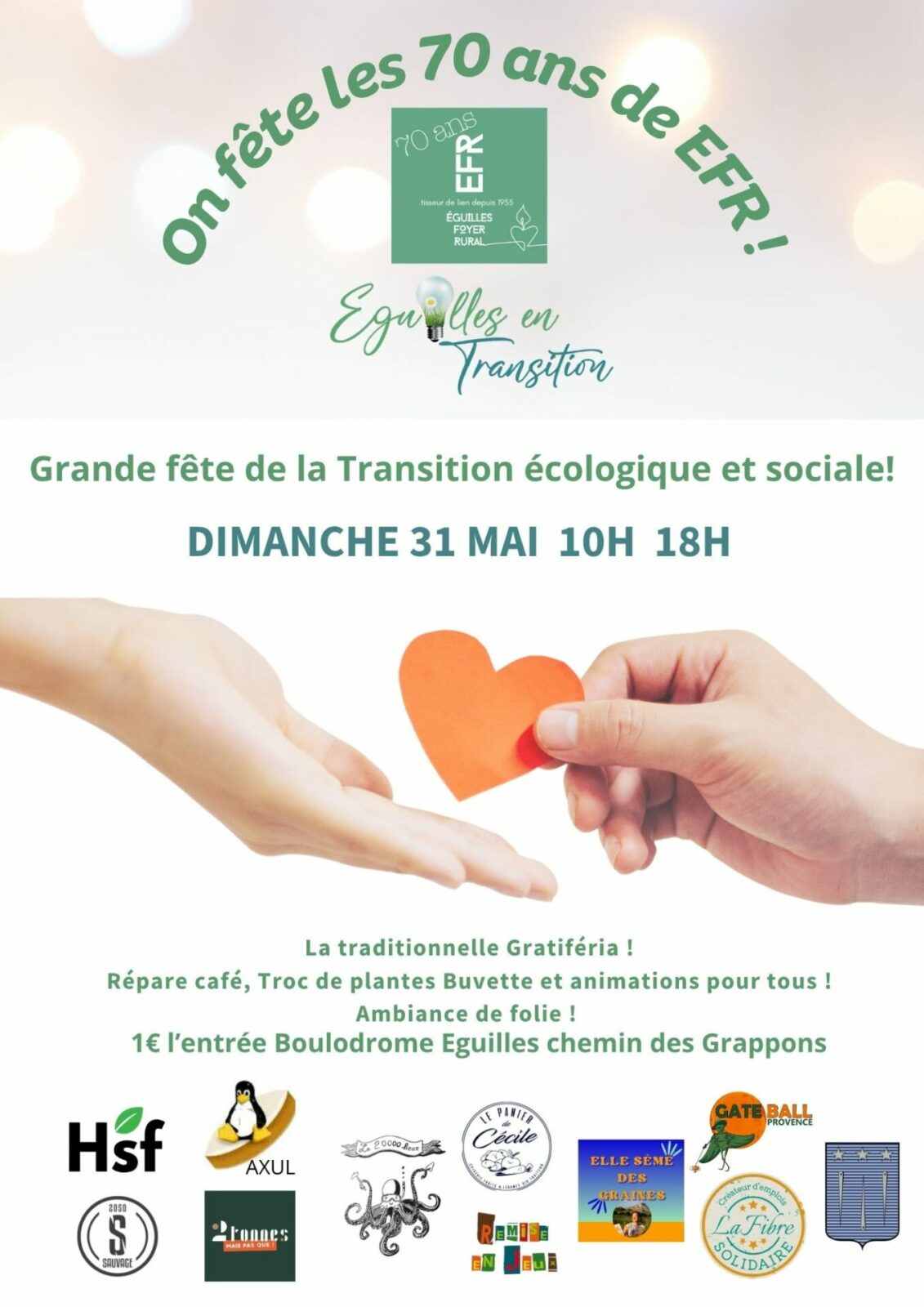 Grande fête de l’écologie, du partage et du lien social pour les 70 ans d’EFR