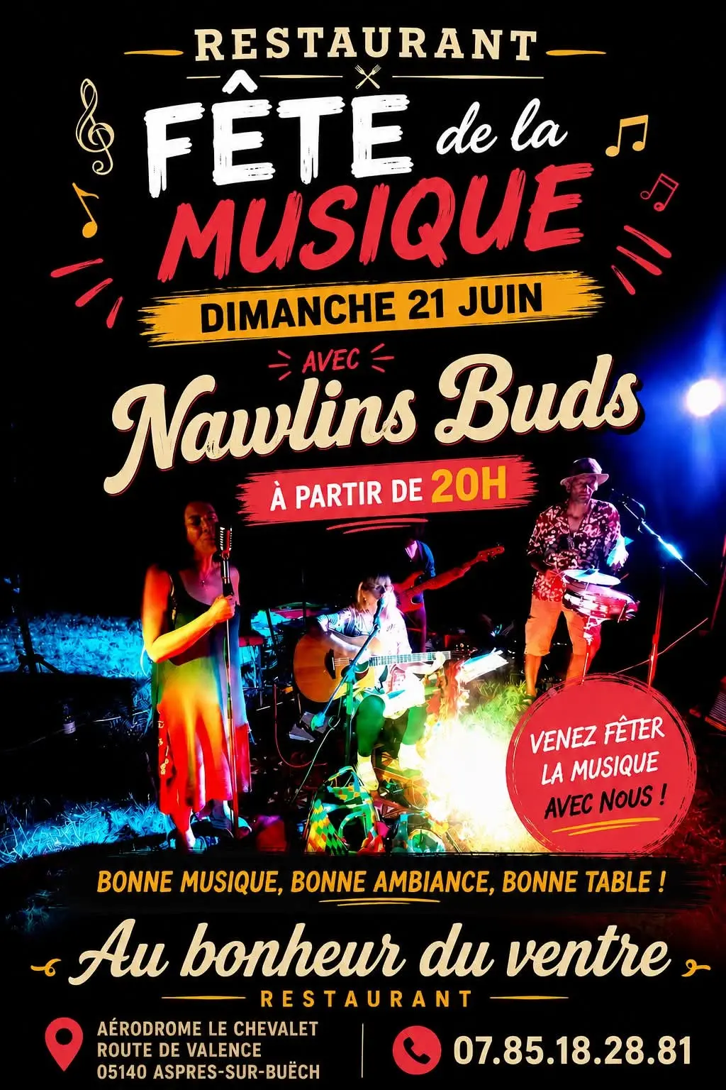 Fête de la musique au restaurant "Au Bonheur du Ventre"