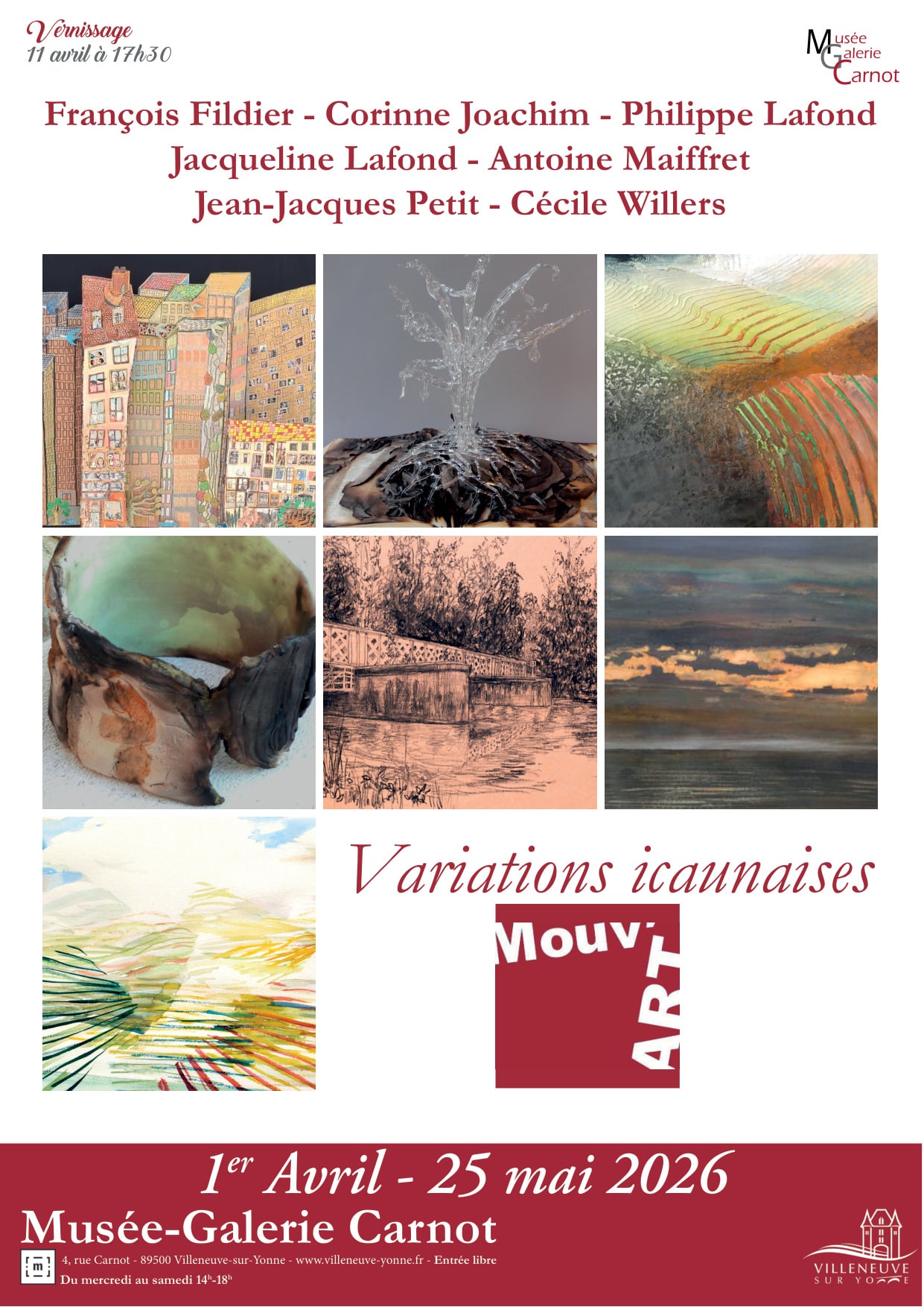 Variations Icaunaises : François Fildier, Corinne Joachim, Philippe Lafond, Jacqueline Lafond, Antoine Maiffret, Jean-Jacques Petit et Cécile Willer