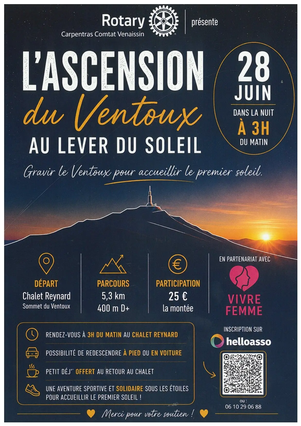 L'ascension du Ventoux au lever du soleil
