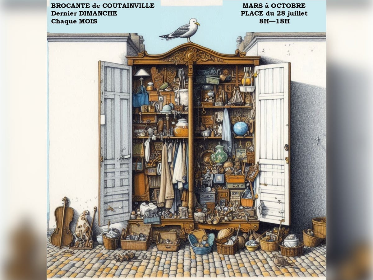 Marché d'antiquités-brocante de Coutainville - Juillet