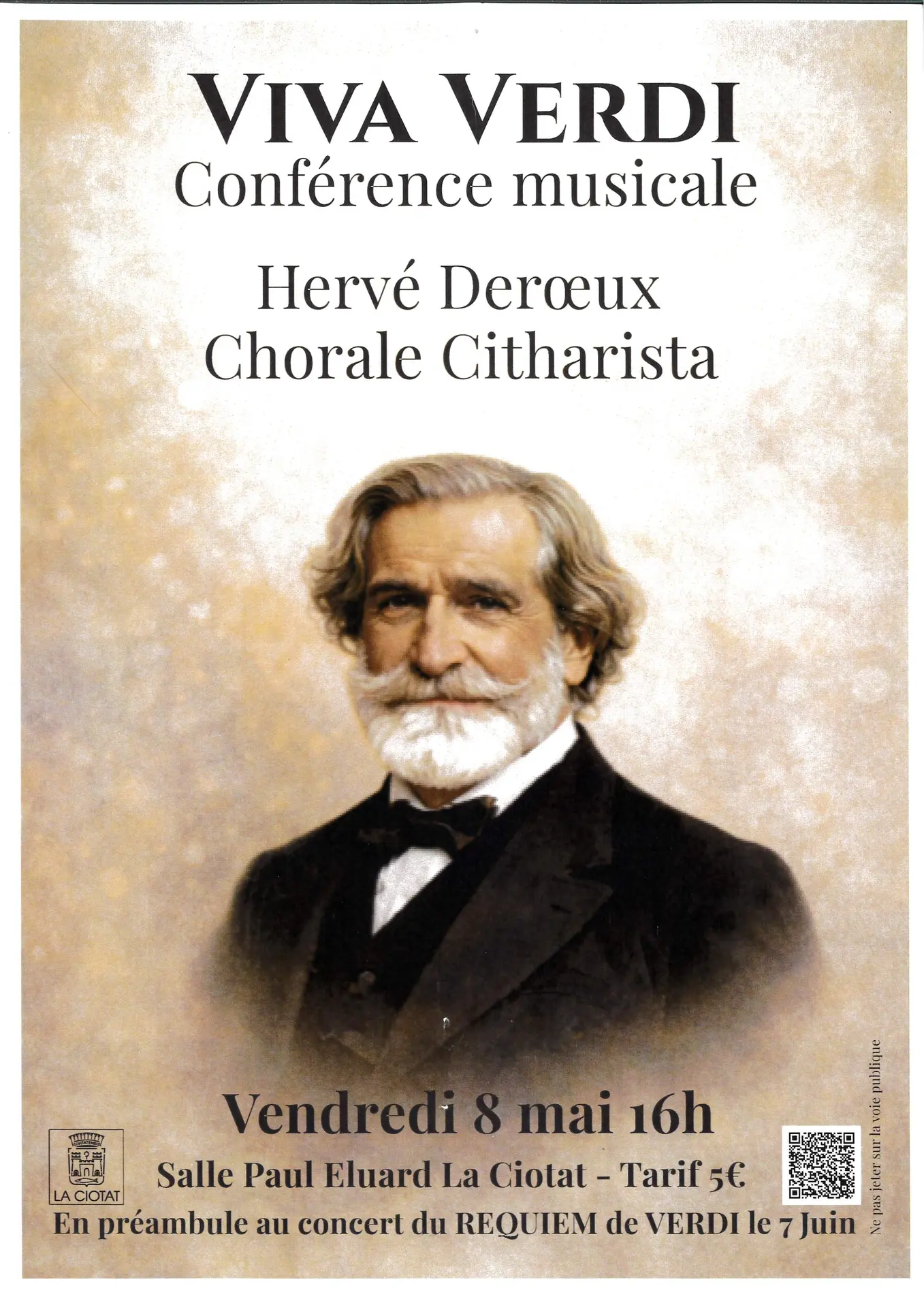Conférence musicale Viva Verdi par Hervé Deroeux et la chorale Citharista