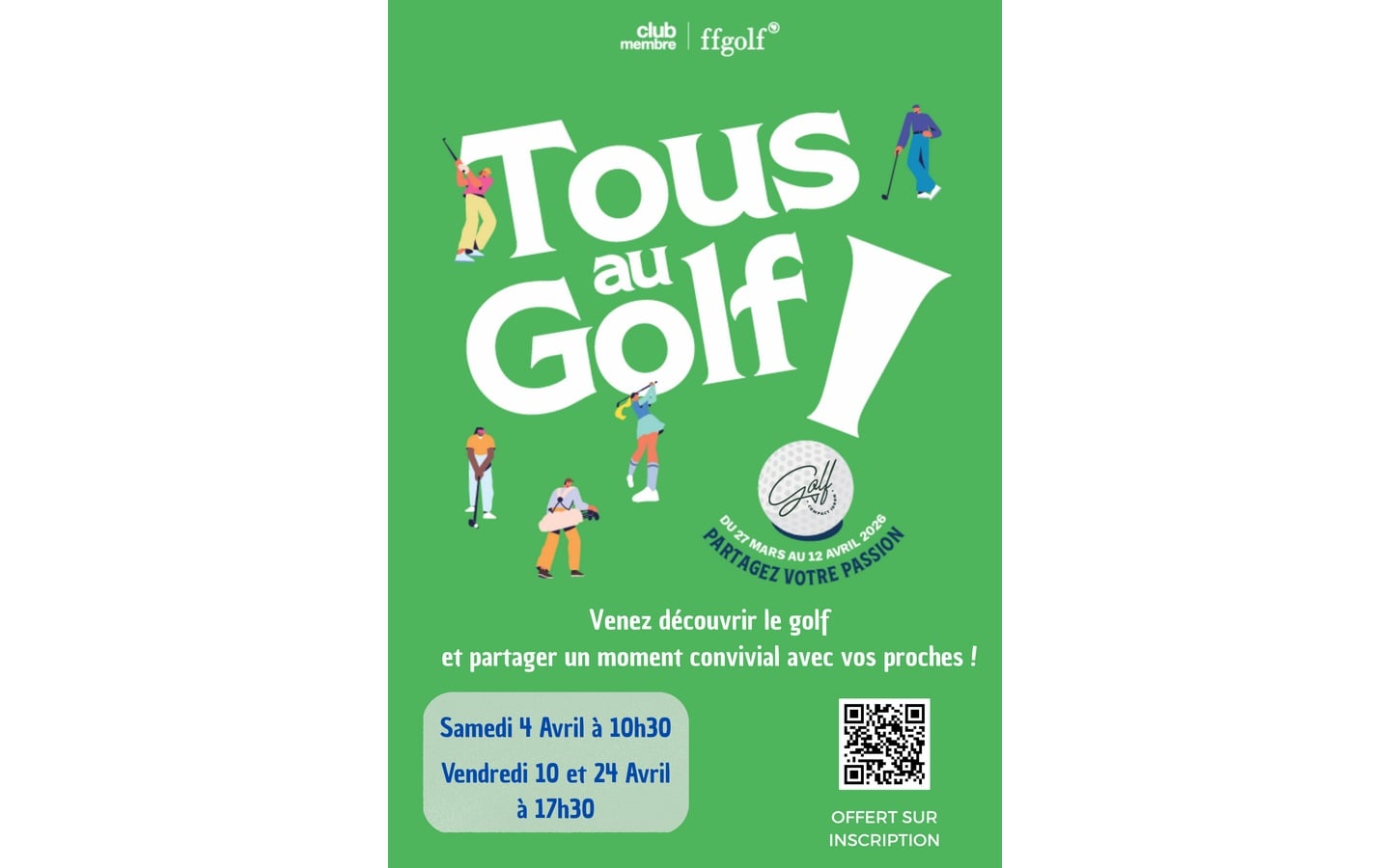 Tous au golf - initiations au golf gratuites