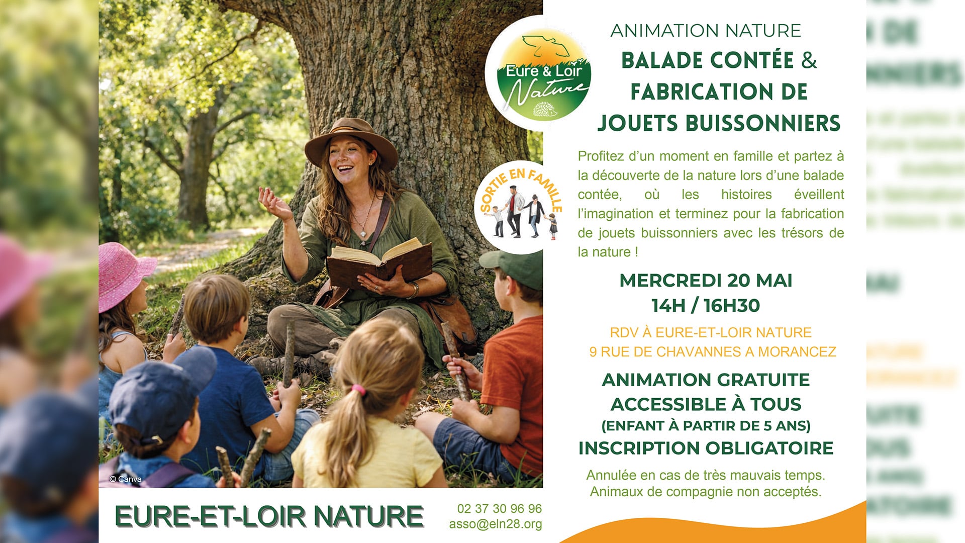 Animation "Balade contée et fabrication de jouets" par Eure-et-Loir Nature - Morancez