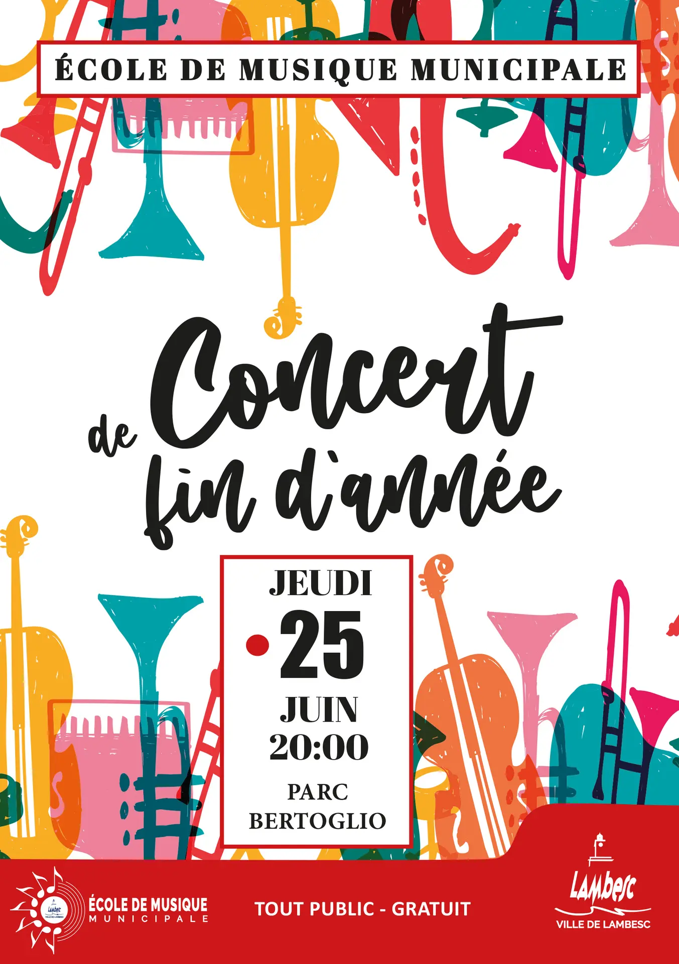 Concert de fin d'année de l'Ecole de Musique