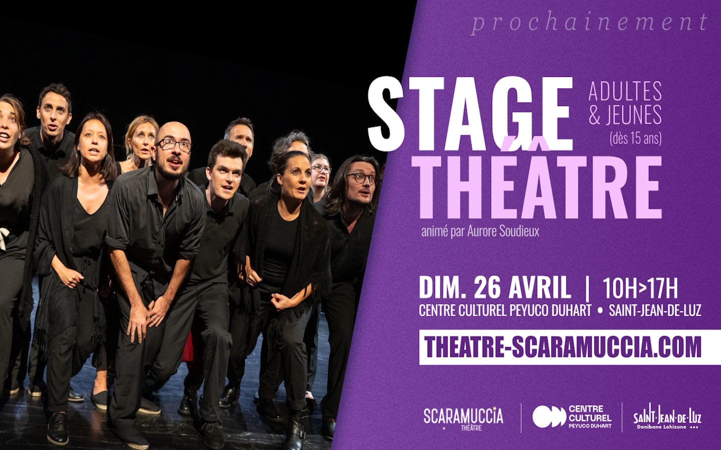 Stage de théâtre pour adultes et jeunes (dès 15 ans)