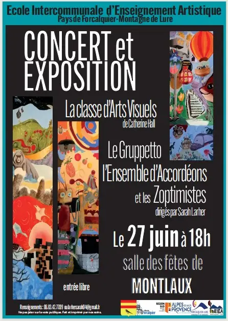 Concert d'accordéons et exposition de la classe d'arts visuels eiea Montlaux