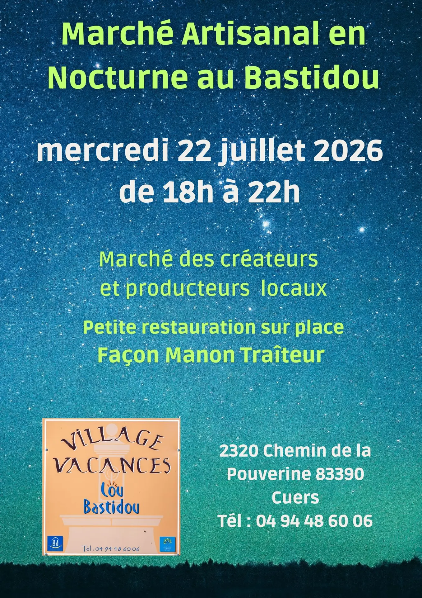 Marché nocturne des créateurs et artisans locaux à Lou Bastidou